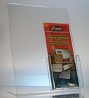 25 Acrylic 8-1 2x11 Slanted Sign Holders With 4x9 Tri-fold Brochure Holder