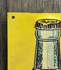 Vintage 1930s Art Deco Nugrape Soda Tin Embossed Bottle Logo Advertising Sign