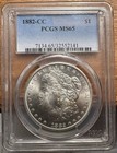 1882-cc Morgan Silver Dollar Pcgs Ms65