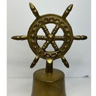 Vintage Solid Brass Nautical Bell Ship Wheel Bell Desk Decor Maritime Theme
