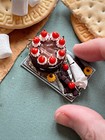 Doll Cake With Cherries Food Kitchen Dollhouse Miniature Scale 1 12 Handmade
