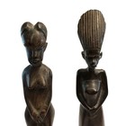 Vintage Pre-1964 Tanganyika African Wood Carving Set Afri-craft Hand Carved 2pc