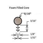 5 16   foam-filled  Window Kerf Slot Sash Weatherstrip Seal Bulb  white 