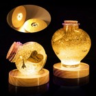2x Led Night Light Base 7-color Adjustable Stand Lamp Plug-in For Crystals Ball