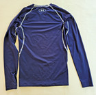 Under Armour Heatgear Compression Shirt     Long Sleeve     Navy     Men   s Medium