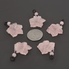 Rose Quartz Hand Carved Healing Crystals Gemstone Hawaii Flower Pendant Hand Wea