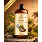 Premium Organic Castor Oil 100  Pure And Hexane-free Cold-pressed Beauty 16 Fl 