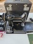 Singer 221-1 Featherweight Portable Sewing Machine W case  Extras 1947-1950 Read