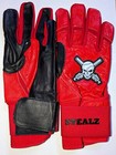 Youth Medium Batting Red And  Black   Leather Double Cuff