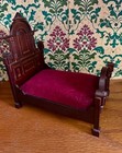 Vintage Bespaq Miniature Dollhouse Gothic Bed Red Velvet Mattress 1 12 Scale