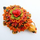 Handmade Ecuadoran Folk Art Christmas Salt Dough Ornament Turtle Flower Shell