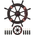 17 3  Wooden Ship Wheel Nautical Wall Decor  Rustic Boat Steering Pirate