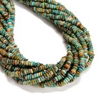 Natural Genuine Turquoise Irregular Heishi Disc Beads 1 5x4mm-2x6mm 15 5  strand