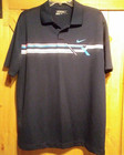 Nike Golf Polo Shirt Men Xl Blue Tour Performance Dri-fit Short Sleeve Geometric