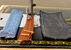 Serviced - 1952 Singer 15-91 Gear Drive Straight  Sewing Machine - Denim Leather