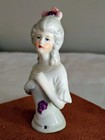 Antique Porcelain German Half Doll Figurine Pin Cushion