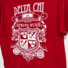 Delta Chi Spring Rush Mens Fraternity T-shirt Red white Short Sleeve College Tee