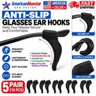 5 Pairs Anti Slip Silicone Eyeglass Ear Hooks Glasses Grip Holders Black Usa