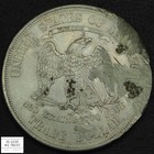 1876 S Chopmarked Trade Silver Dollar  lustrous Au Almost Unc  - Badly Damaged