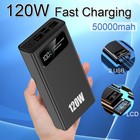 120w 66w Portable 50000mah Power Bank Usb External Battery Pd Fast Phone Charger