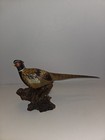 Vintage Big Sky Carvers Signed Wood Hand Carved Pheasant Burled Base