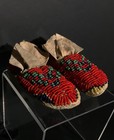 Beautiful Antique Sioux plains Sinew Sewn Beaded Child Moccasins excellent c1900