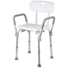 Shower Chair With Arms And Back Heavy Duty Seat Arms Adjustable Height-350lbs