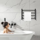 Electric Heated Rack Towel Warmer 4 Stainless Steel Bars Drying Bathroom Black