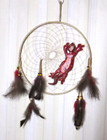 Native American Made Dream Catcher  Red Gekko Dreamcatcher  14  X 14   Coa  35