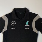 Mercedes Amg Petronas F1 Team Polo Shirt M Black Formula 1 Sponsor Logo Boss