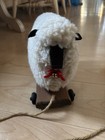 Vintage Wooden Pull Toy Lamb Sheep 