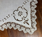 Antique Lace - Beautiful Square Bobbin Lace And Embroidery Doily