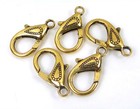 30x17mm X- Large Antique Gold Pewter Lobster Claw Clasps  4 