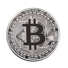 Silver Color Physical Bitcoin Coin Plated Collection Collectible Commemorative