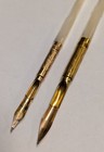 Lot Of 2   Vintage Mother Of Pearl Handle Dip Pen   Crown No 3    solid Gold 1 