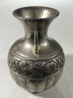Vintage Silver Plated Floral Embossed Vase Urn With Side Handles