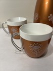 Vintage West Bend Thermo-serv Plastic Pitcher   Cups W metal Handles 4 Seasons