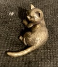 Cute Thinking Cat 1  Handcrafted Brass Figurine