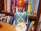 Very Nice Vintage 1930 s  J  Chein  Tin Litho Wind Up   Light Blue Drum Major  2