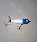 Heddon Baby Torpedo Blue Head On White - Rare Color 