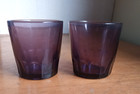 Antique Matching Pair Of Amethyst 1880s Whiskey Shot Glasses Ground Pontil Bases
