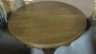 Oak Round Table Poker Game  Pedestal Table 