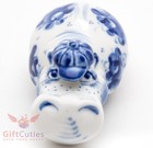 Hippopotamus Gzhel Porcelain Figurine Hippo Handmade