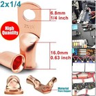 2 Awg Bare Copper Cable Wire Lugs Ring Terminals Battery Wire Welding Cable