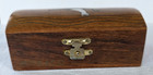 Wooden Brass Inlayed  Trinket Box Dolphins Monaco Nautical  Hinged  Free S h