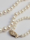 Vtg 14k Gold Filigree Graduated Cultured White Pearl Necklace 18 5  3mm-7mm  d 