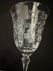 Fostoria Navarre Crystal Etch Claret Cocktail Wine Glasses Set Of 3 - 5 3 8  Vtg