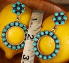 Navajo Petit-point Turquoise Dangle Sterling Silver Earrings