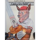 Rare Vintage 80s 1986 Coors Beer Wolf Advertisement Baseball Man Cave Poster