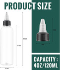 150 Pcs 4 Oz Plastic Squeeze Bottles With Twist Top Cap For Liquids